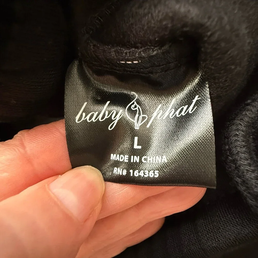 Baby Phat Women L Black Wide Leg Flare Sweatpants Gorpcore Y2K Streetwear NWT
